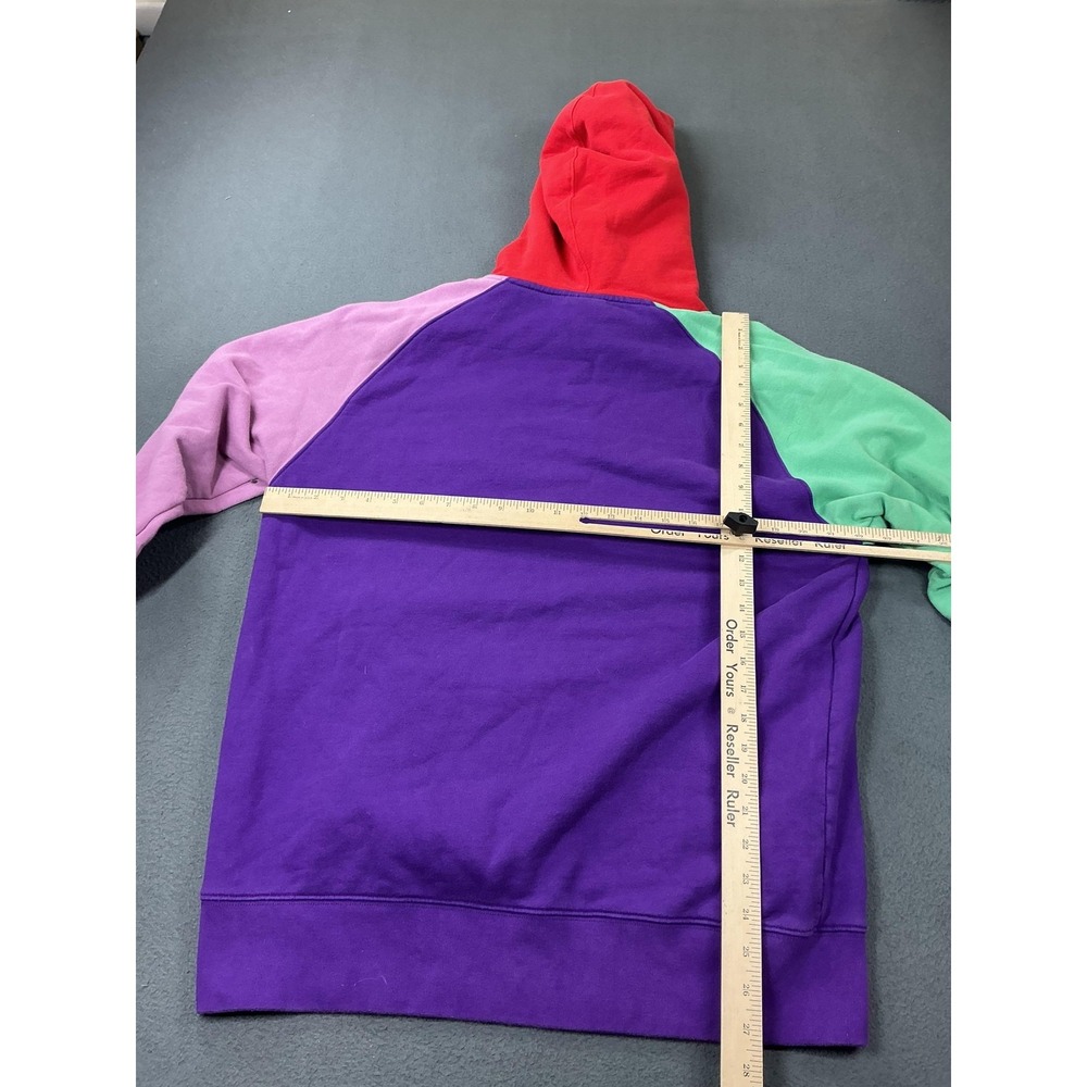 Teddy Fresh Hoodie Mens Large Multicolor Colorblock Pullover Fleece Teddy Logo - Picture 6 of 9